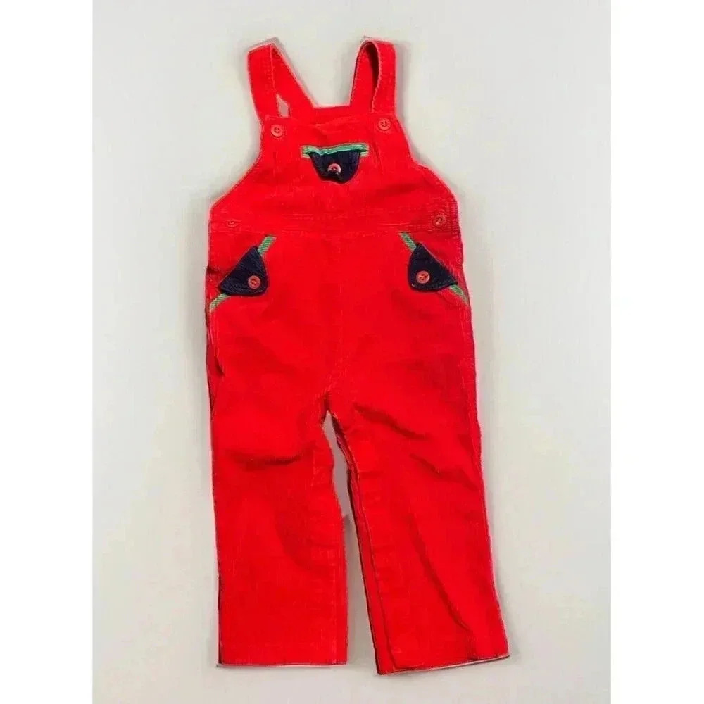 Vintage Popsicle‎ Corduroy Overalls 24 months Red